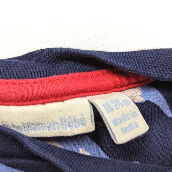 Jojo Maman Bebe T-Shirt Boys Size 18-24m Sharks Short Sleeve - Picture 3 of 3